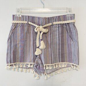 Rewash Purple and Cream Patterned Women Shorts
